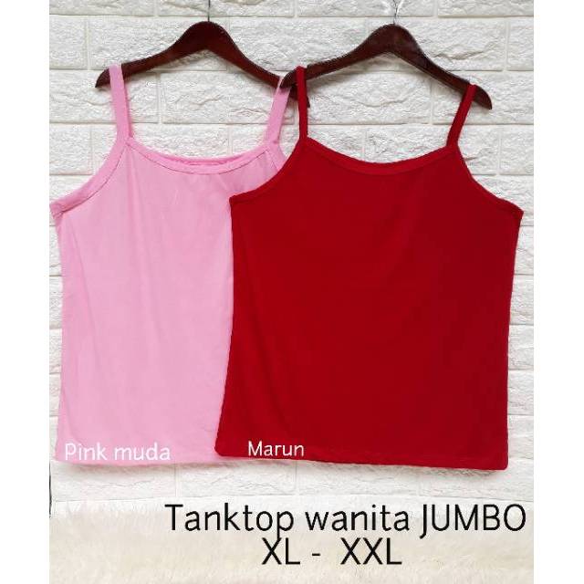 Tanktop Wanita JUMBO XL s.d XXL (Bb Max 75kg) - Tank Top Tali Kecil-4