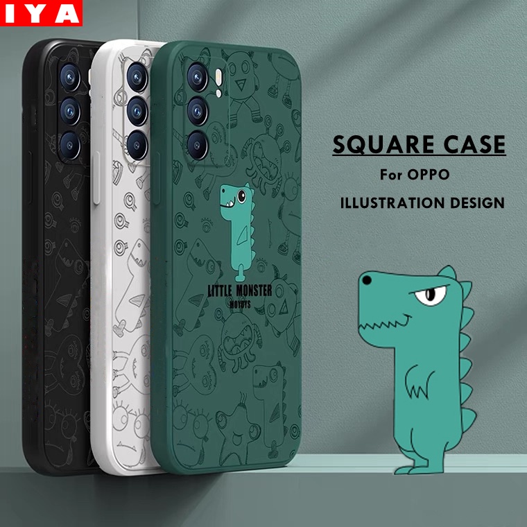 Case Desain Monster Kecil Untuk Oppo A16 A15 A15S A54 A94 Reno 6 Reno5F Reno4F A93 A53 2020 A52 A92 A5S A12 A7 A1K A3S F9 Realme8i C2