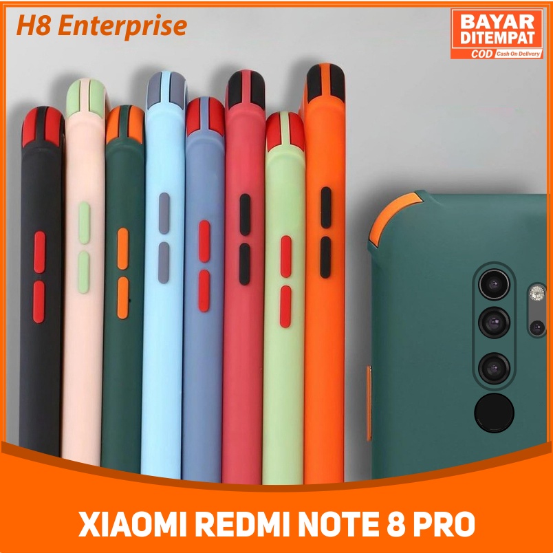 Soft Case Crack Macaron 2Tone Xiaomi Redmi Note 8 Pro Dengan Bumper Protect Pelindung Camera