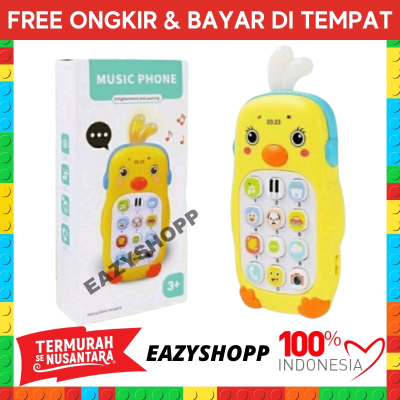 Mainan Handphone HP Bayi Telepon Telpon Handpon Henpon Anak Anak Baby Edukatif Edukasi Musik Music M