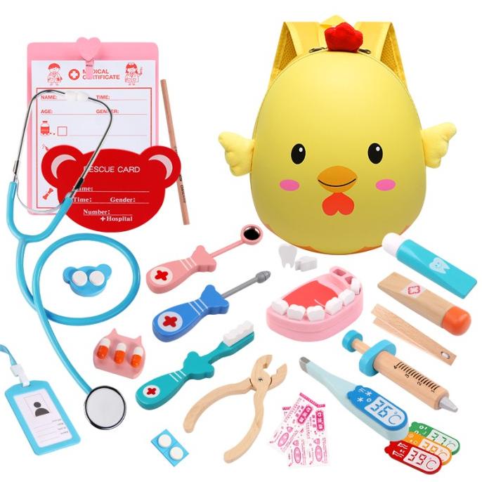 Wooden Doctor Dentist Set mainan edukasi dokter gigi kayu play pretend