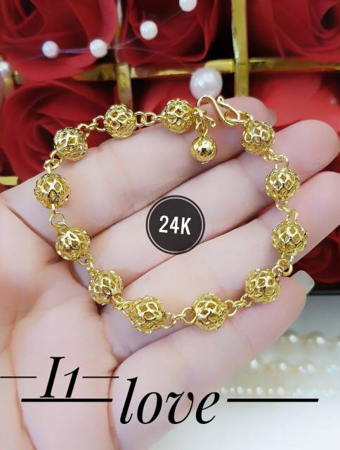 Xuping gelang dan cincin lapis emas 24k 0905h