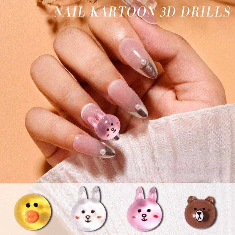 Mxbeauty Paku Charms Kelinci Flatback Nail Beauty Hiasan Kuku Salon Kuku DIY Bahan Kuku 3D Dekorasi Kuku
