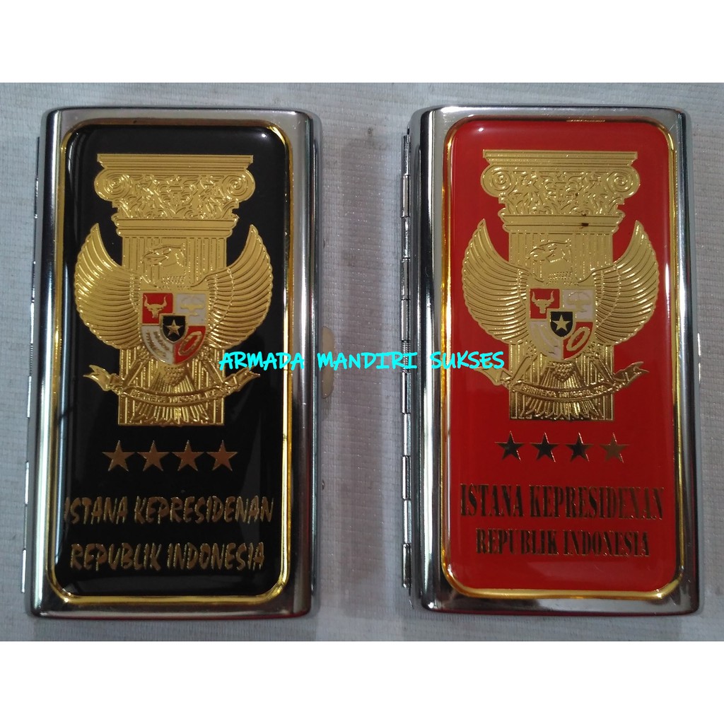 Tempat Rokok Stainless Motif - Cigarette Box