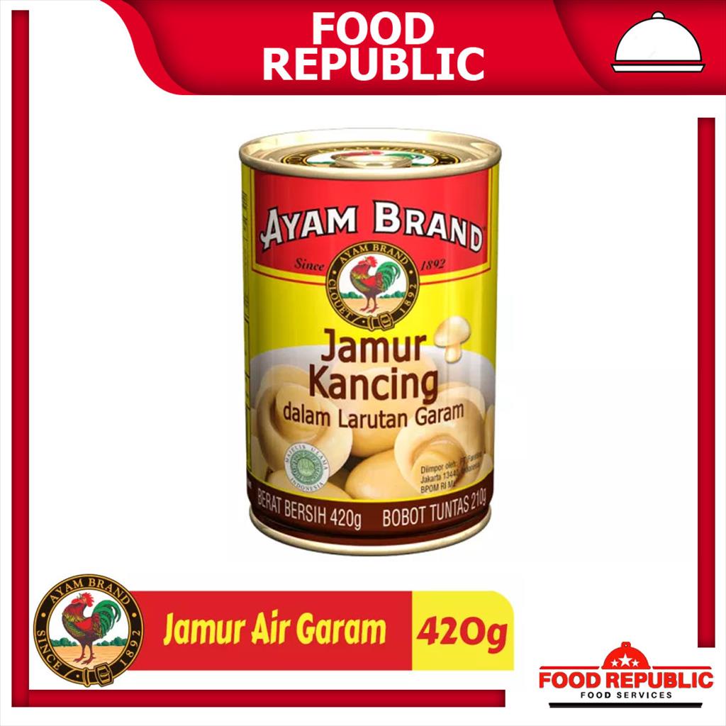 AYAM BRAND JAMUR KANCING 420 GR KALENG WHOLE MUSHROOMS CAN HALAL