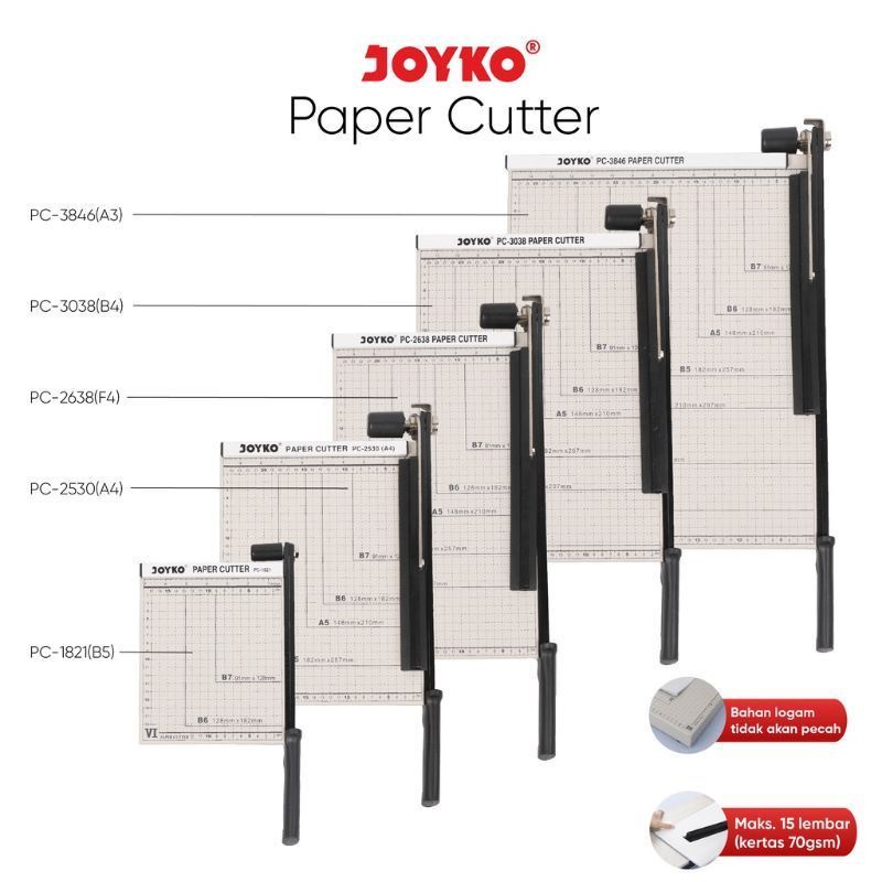 

Pemotong Kertas Paper Cutter Joyko PC-2530/A4