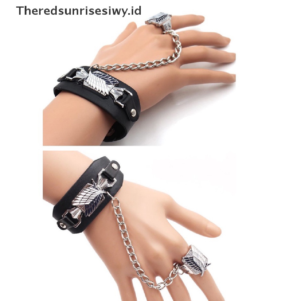 Gelang Dan Cincin Jari Desain Amine Attack On Titan Untuk Alat Peraga Cosplay