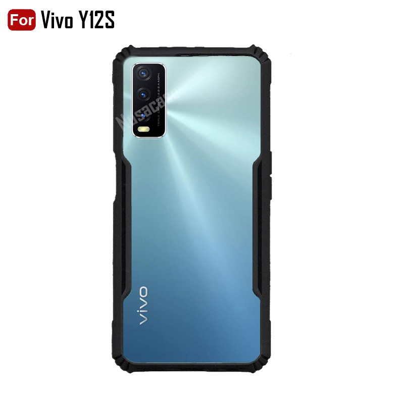 Case Vivo Y12S Hardcase Armor Shockproof Fusion Bumper Transparant Premium Case Vivo Y12S
