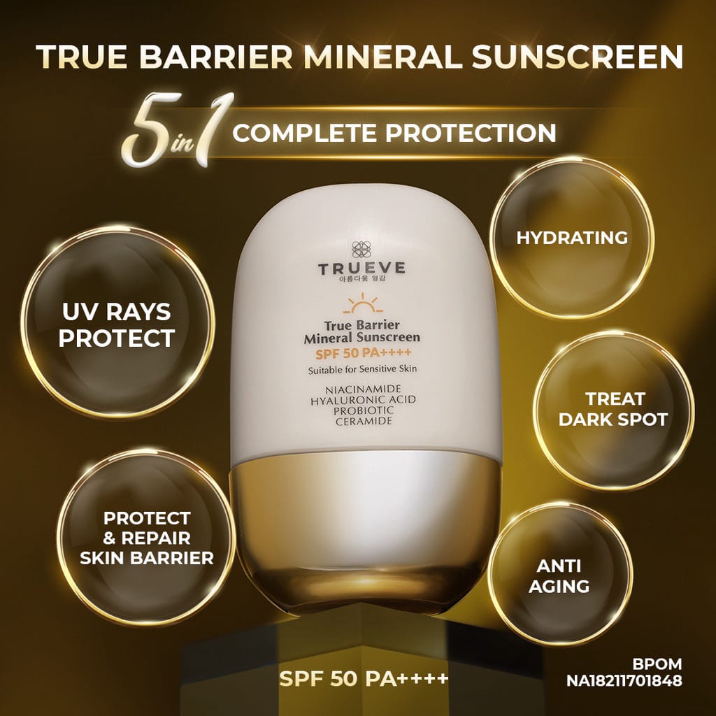 Trueve True Barrier Mineral Sunscreen | Barrier Aqua Sunscreen Gel 30gr