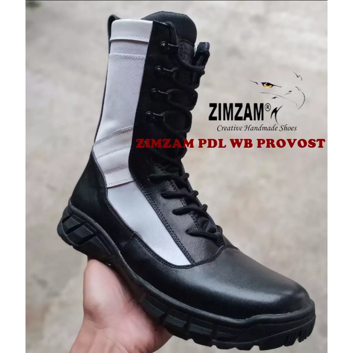 Sepatu Safety Boot PDL Weba Provost TNI Hitam Putih PDL Jatah Provost Terlaris
