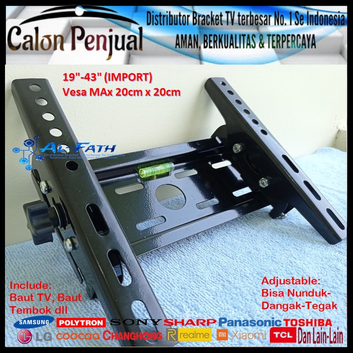 Bracket TV POLYTRON 19 s/d 43 inch IMPORT QUALITY Garansi 100% cocok