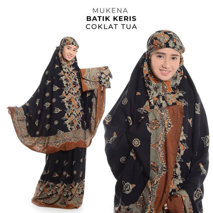 Terbaru Mukena Dewasa Bali Batik Keris Coklat Tua