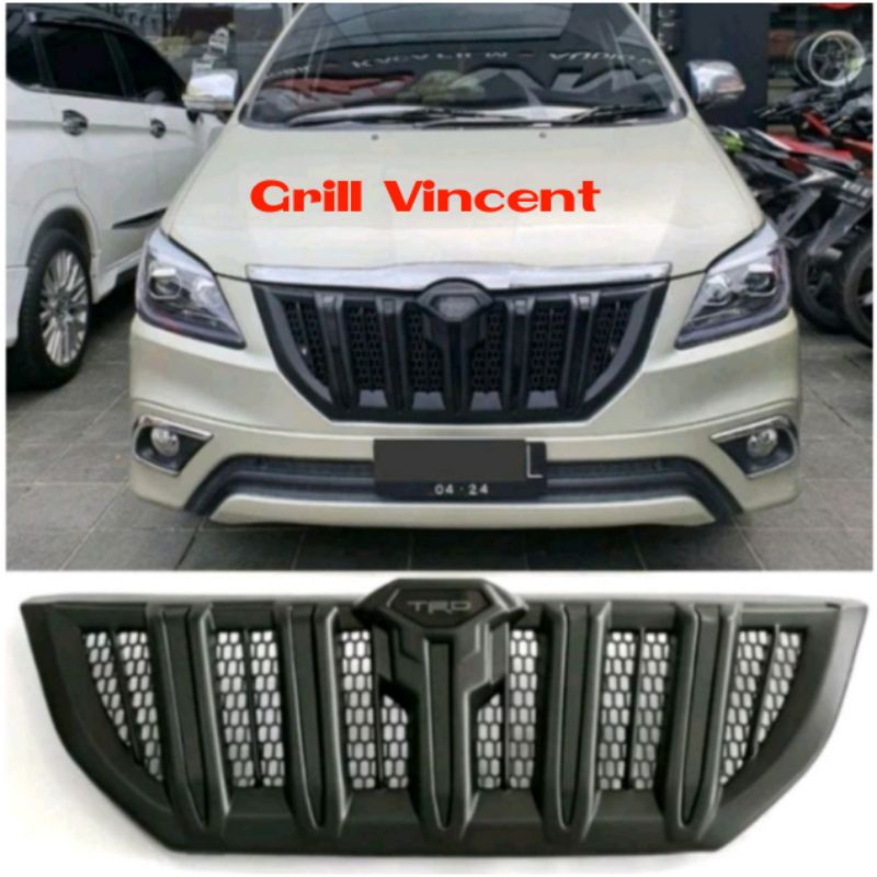 Grill innova barong 2014-2015 TRD Apollo Prado Full black hitam doff plastic abs