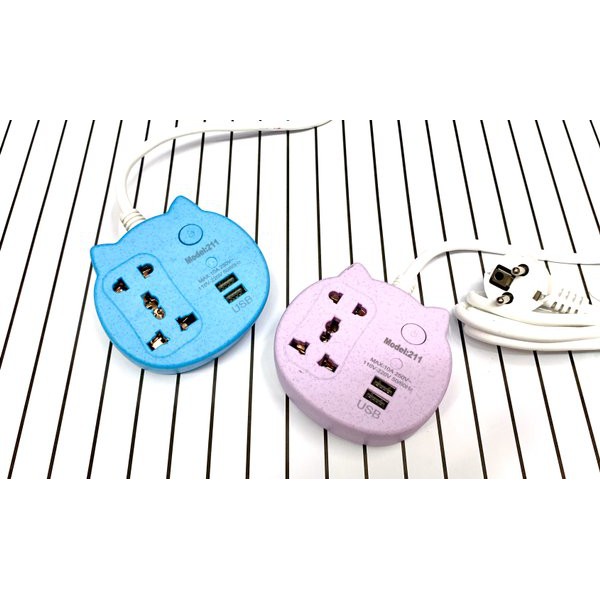 Stop Kontak USB Kabel Serbaguna Multiguna Panjang Kabel 2 Meter Original Power Socket 3 Colokan 211