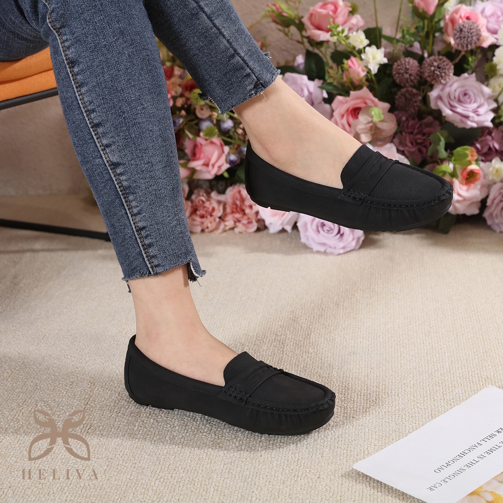 HELIVA FRIDA Loafer Shoes Sepatu Flat Bahan Kain Kanvas H765 Original Brand