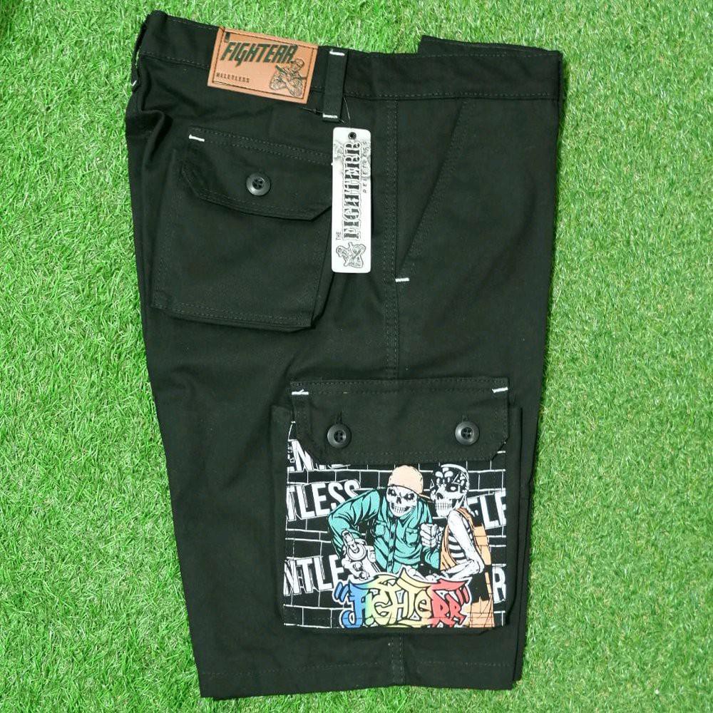 GRATIS ONGKIR COD CELANA CARGO PENDEK HITAM PRIA DEWASA ANAK ANAK CELANA KEMPOL HITAM