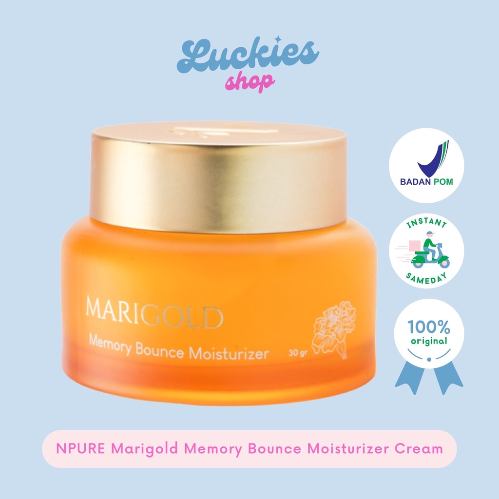 BPOM NPURE Marigold Memory Bounce Moisturizer Cream Krim Pelembab Wajah Anti Aging