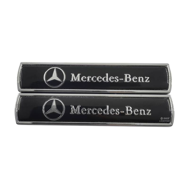 2 X Metal Mercedes-Benz Logo Car Side Fender Decorative Emblem Sticker Decal Badge For Mercedes Benz AMG