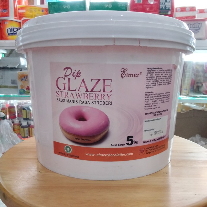 

Topping donat elmer glaze 5kg strawberry