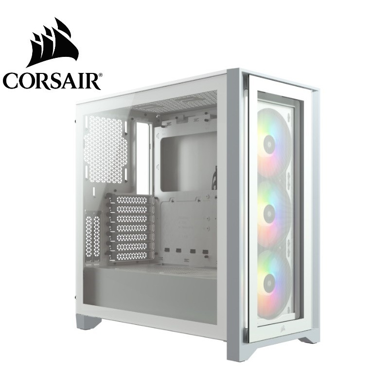 Corsair iCUE 4000X RGB Tempered Glass Mid Tower ATX Case White