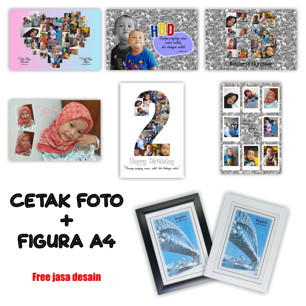 CETAK FOTO A4 + FIGURA (FOTO WISUDA/ULTAH/KELUARGA/WEDDING)