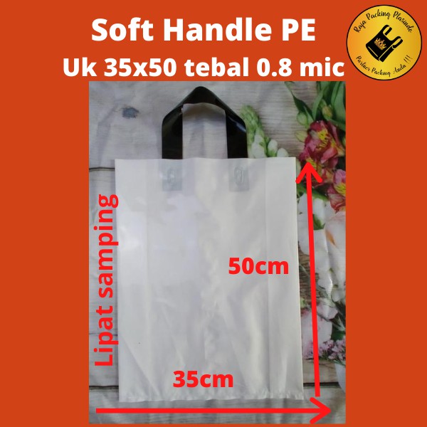 &lt; Free Desain &gt; Plastik Sablon PE Soft Handle Lipat samping uk 35x50 Tebal 0,8 | sablon plastik