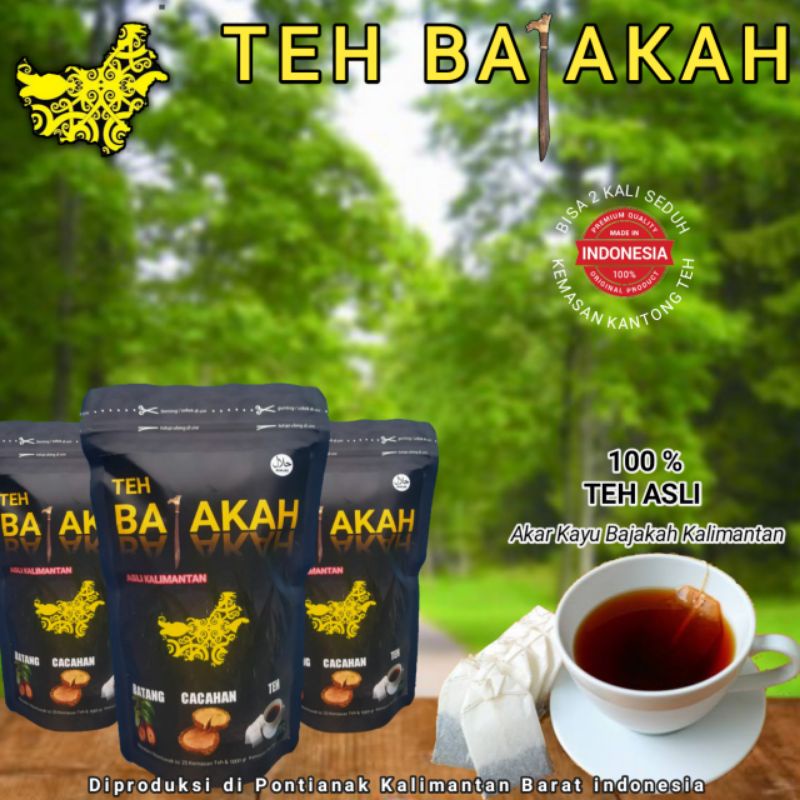 Minuman Teh Bajakah Kalimantan kemasan Teh & Batang Kering ASLI OBAT KANKER TUMOR 25 saset ASLI GARA