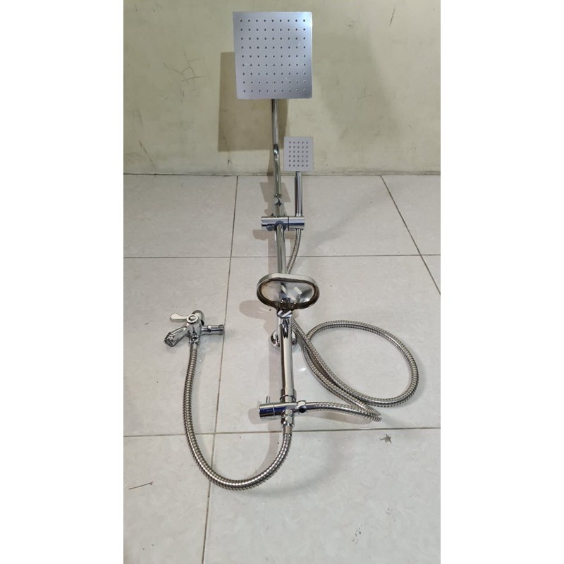 Paket shower tiang set coulomn stainless + kran cabang PROMO TERMURAH