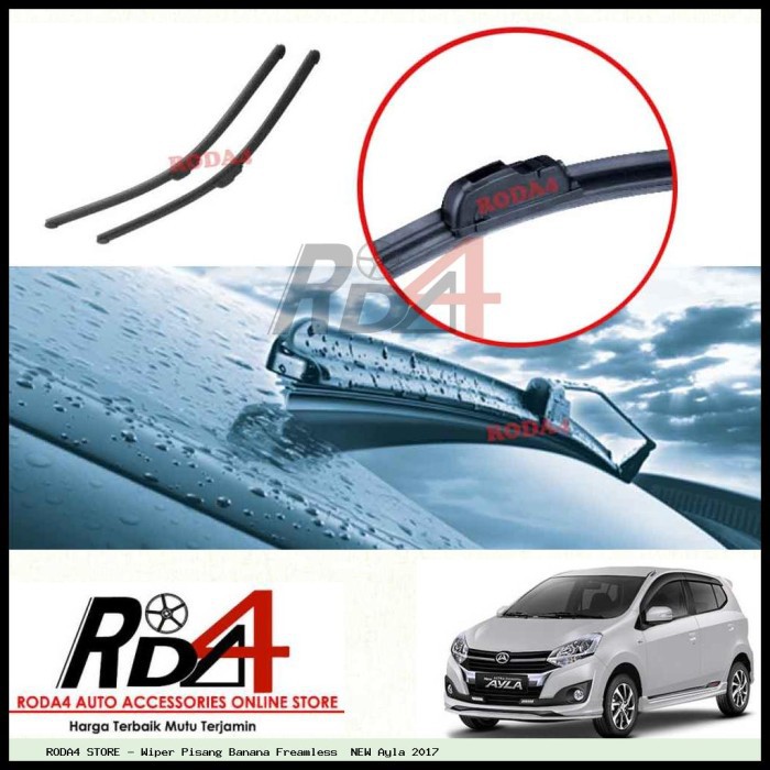 Wiper Mobil NEW Ayla 2017 21 14 Frameless Banana 1 Set 2 Pcs