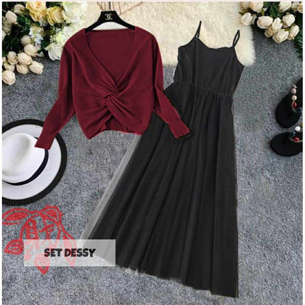 SET DESSY CREPE 4Warna