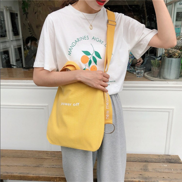 TC-55 tas kanvas canvas kampus wanita selempang import jepang korea