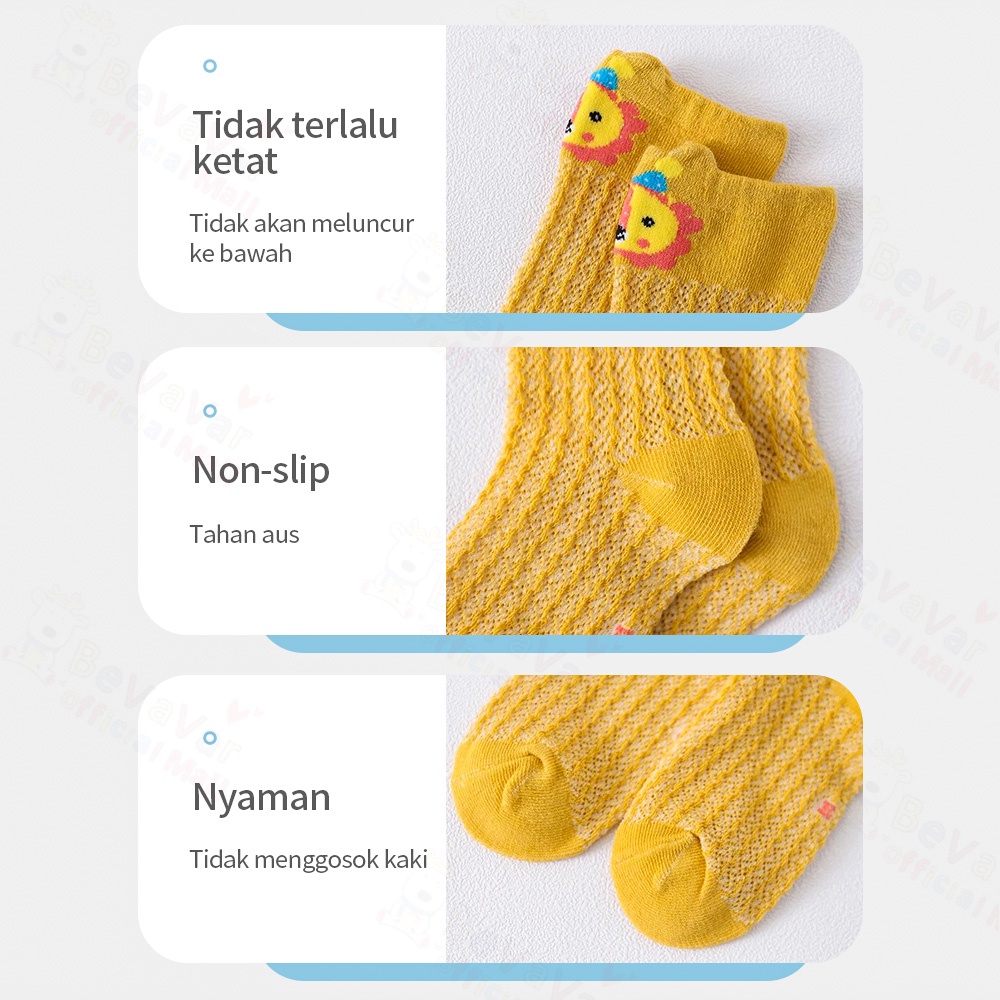 BEVAVAR Kaos Kaki Anak Bayi Panjang Kaus Kaki Bayi 0-3 Tahun