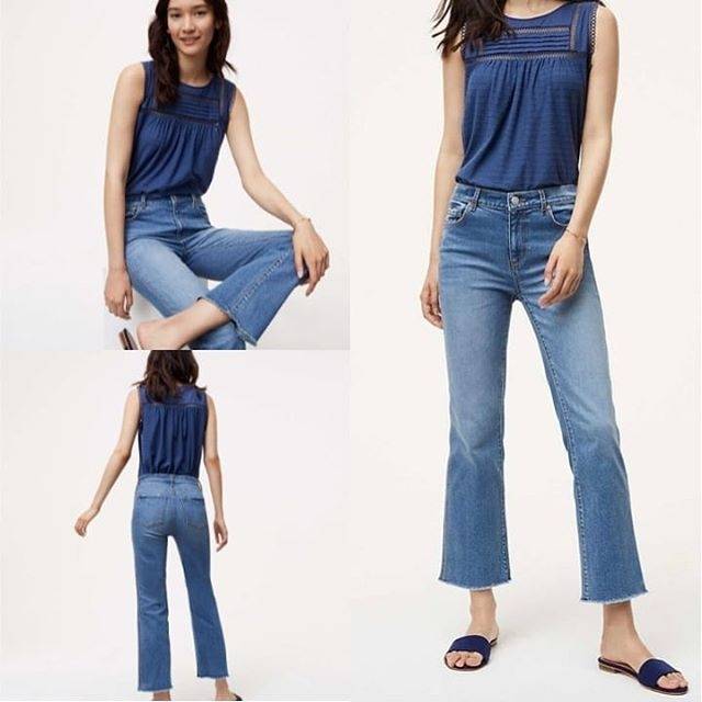 Loft Modern Vintage Straight Jeans in Vintage Blue Wash