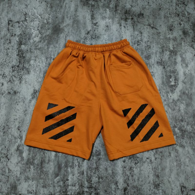 READY!!! SHORT PANTS / CELANA PENDEK OFF WHITE SKRIP YELLOW PREMIUM HIGHT QUALITY