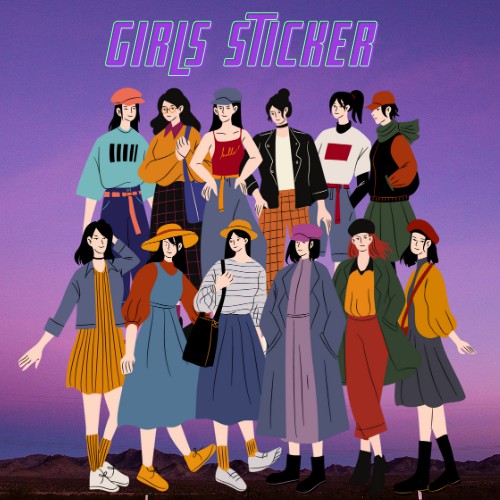 

stiker aesthetic girl vintage by giftproject.id