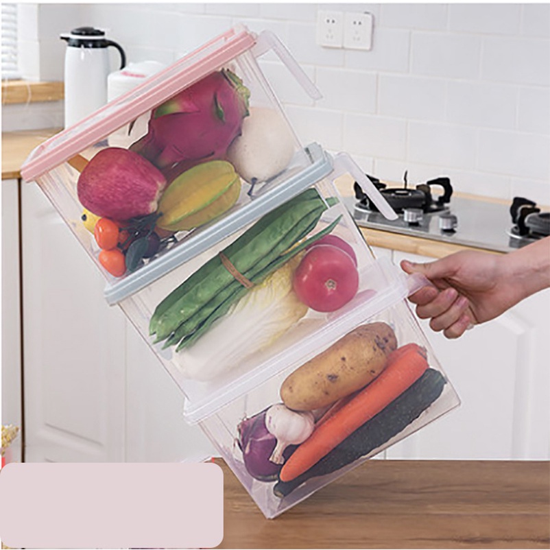 [Drawer Refrigerator Storage Box with Lid] [BPA Free Leak Proof Food Storage Jar For Cereal, Sugar, Snacks, Sundries] [Kitchen &amp; Living Room  Organizing Containers]