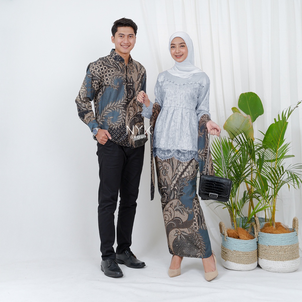 BATIK COUPLE KEBAYA TUNANGAN SET AGATA LAMARAN WISUDA NIKAHAN WANITA TERBARU MODERN