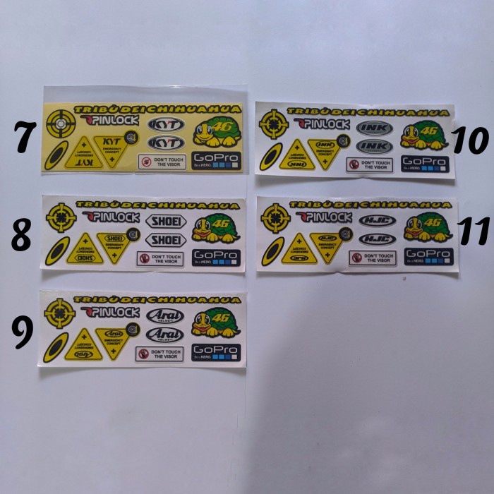 90794ei Stiker Helm Set Ink Nolan Shoei Kyt Kbc Nhk Arai Agv Sticker Motor 35Ttjtw