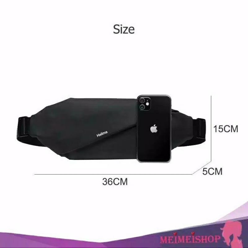 MEIMEISHOP FASHION WAISTBAG WATERPROOF TAS SLEMPANG PRIA ANTI AIR LOKAL TAS P