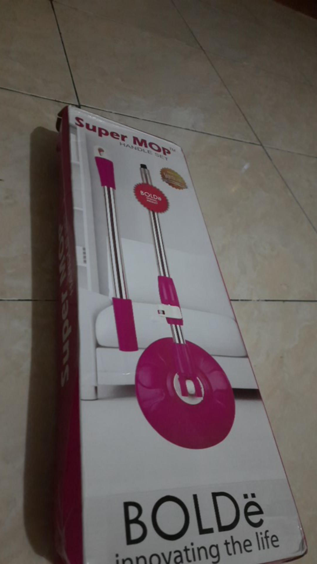 Bolde Handle Set Tongkat Kepala Kain Pel Super Mop Asli Gagang Komplit 1 Set Magic Mop Wonder Mop