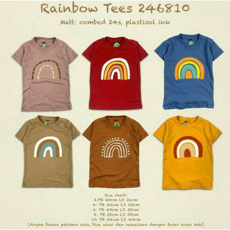 Kaos Anak Rainbow Tees Pineapple Kids Original Atasan Super Premium Best Seller