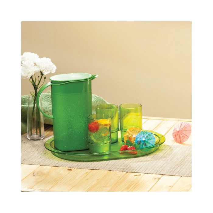Classy Green Tupperware / pitcher set dengan gelas 4pc