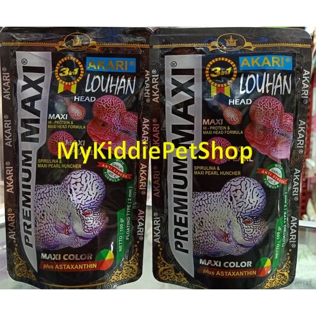 Pakan Ikan Louhan Premium Maxi Louhan Makanan ikan louhan 100g
