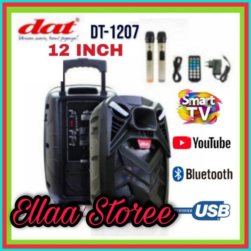 Speaker Portable DAT DT-1207 Bluetooth Karaoke Smart Tv Dan HP Youtube