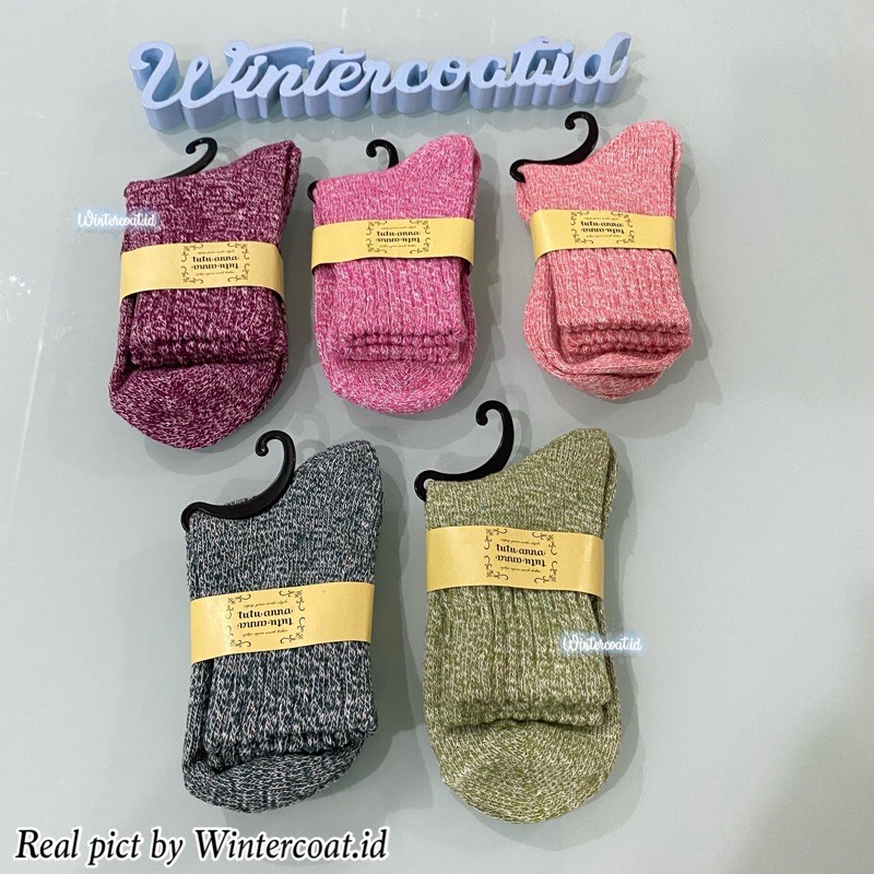 Kaos Kaki cewek Rajut Wool socks women wanita winter musim dingin import tebal