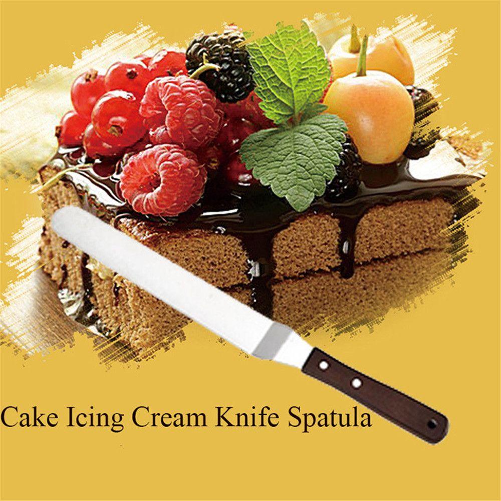 Wonder4 /6 /8 /10Inch Spatula Kue Stainless Steel Alat Kue Pastry Penghalus Icing Frosting