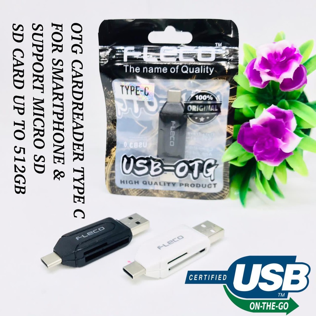 Otg Card reader micro&amp;Type C Fleco MMC SD Card Reader Type C Fast Data transfer original fleco