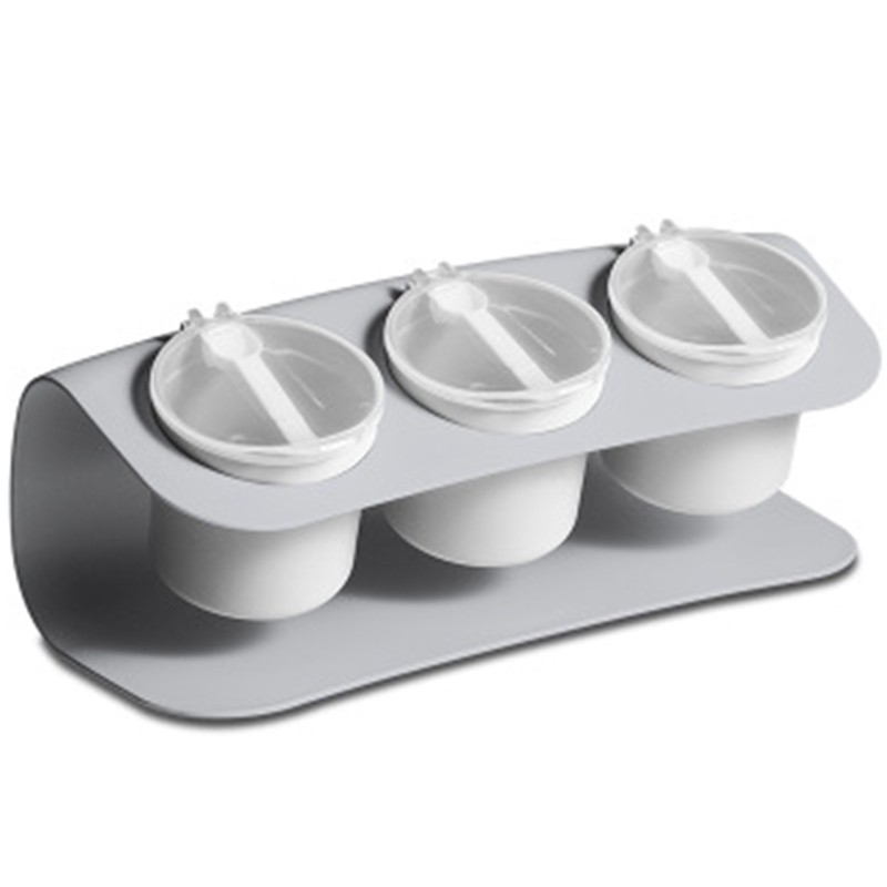 Plastic Spick Rack Kitchen Seasoning Box With Spoon Spice Jars Seasoning Storage Tank For Salt Candy Pepper Sauce Spices Shopee Indonesia