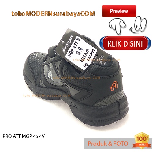 PRO ATT MGP 457 V BLACK sepatu sekolah anak magnet velcro casual