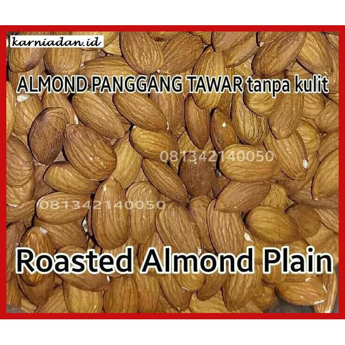 

MAKANAN-RINGAN- 250GRAM ALMOND PANGGANG TAWAR KUPAS (ROASTED ALMOND PLAIN) - 250GR TAWAR -BERMACAM-